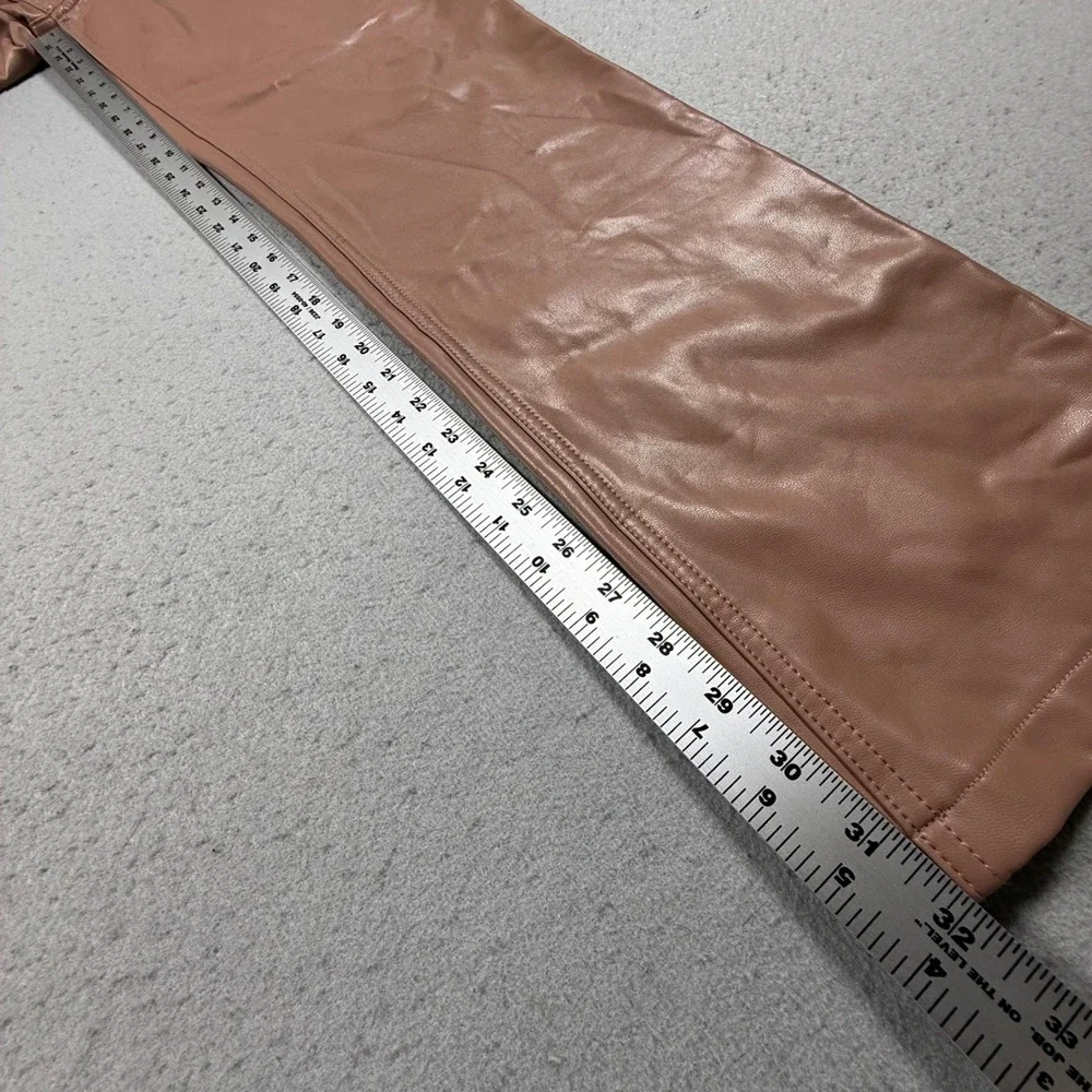 Abercrombie & Fitch The 90s Straight Ultra High Rise Tan Faux Leather Pant 29 8L